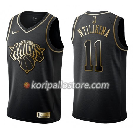 New York Knicks Frank Ntilikina 11 Nike Musta Golden Edition Miesten Pelipaidat Swingman 